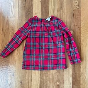 Girls Vineyard Vines Plaid Holiday Blouse